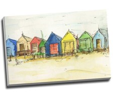 BEACH SEASIDE Canvas Print Wall Art 30x20" A1