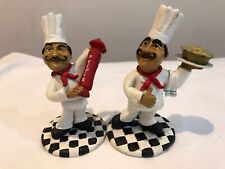Pair of Peter Mook Chef figurines 13 cm tall. Hand made very rarely unique 