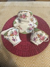 AYNSLEY ENGLAND BONE CHINA JUG CUP SUGAR BOWL & SIDE PLATE