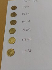Sixpences Silver Coins X 6