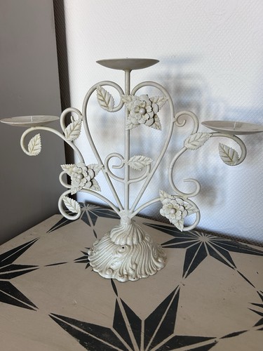 Vintage cream wrought iron - vintage,