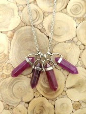 Healing Quartz Chakra Reiki Crystal Necklace Point Cut Gemstone Pendant