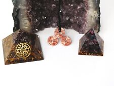 Handcrafted Triskelion 12 gauge copper coil necklace, with leather strap