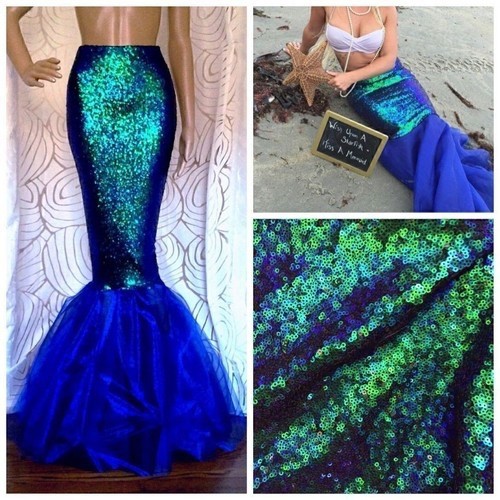 Mermaid tail full skirt - tail, adult