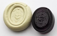 GEORGIAN ANCIENT EGYPTIAN FIGURE & SYMBOLS GLASS INTAGLIO SEAL c1800