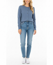 Marks and Spencer Women’s Blue Cardigan Size 14 Viscose Tight Knit Classic