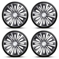 Wheel Trims 16" Hub Caps Black & Silver Multi x4 Fits FIAT SCUDO