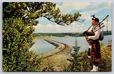 Canada Nova Scotia Canso Causeway Bag Piper Cape Postcard, J26