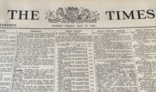 Antique THE TIMES Newspaper  -