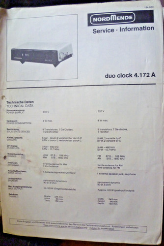 Nordmende duo clock radio - duo,