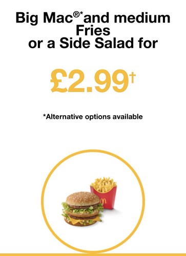 Mcdonalds medium meal - medium,