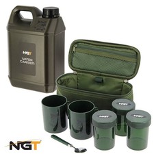 NGT Brew Kit Set 2 Cups 3 Pots 2.5L Water Container Carp Fishing Camping