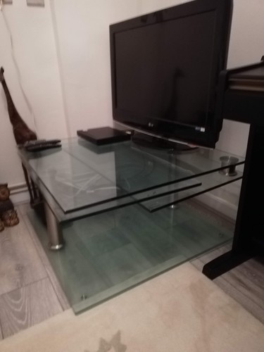 Glass topped swivel coffee - glass,