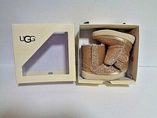 TODDLER UGG GIRLS GOLD GLITTER KEENAN BOOTS SIZE 2/3 ORIGINAL BOX 10963131