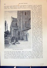 Old Antique Print Abbey Dore