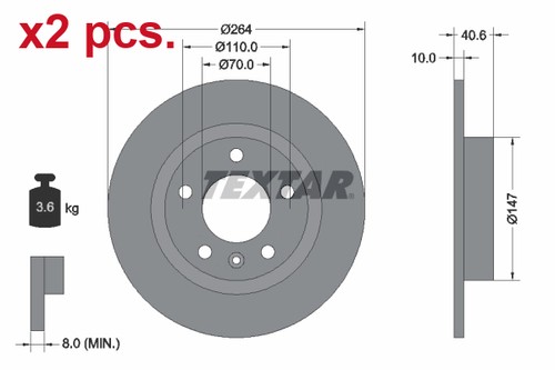 Pcs rear brake disc rotors - pcs,