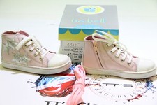 BO-BELL 'FANTASTI' PINK/WHITE LEATHER GIRLS TRAINERS / SHOES SIZE UK 7 EU 24