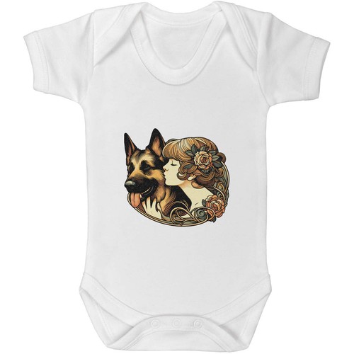 Girl with german shepherd - german, shepherd'