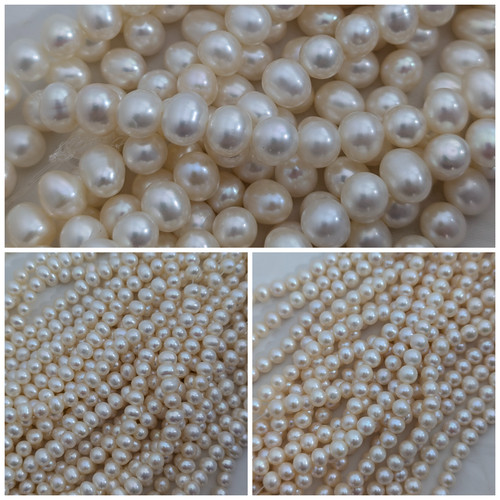 Freshwater pearl beads - pearl, grade