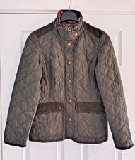 Joules Quilted Women Jacket Moredale Design Green Khaki - UK Size 12