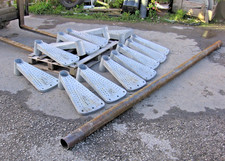 SPIRAL STAIRCASE GALVANISED STEEL, NO HAND RAIL,  NOT COMPLETE, APPROX 2800 HIGH