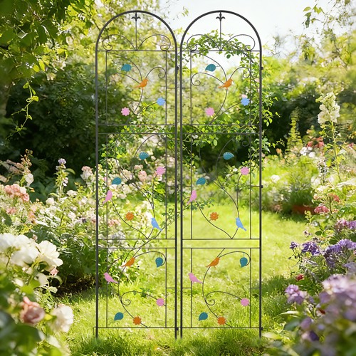 Tall metal garden trellis - 84",