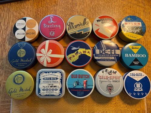 Antique typewriter ribbon tin - typewriter,