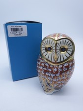 ROYAL CROWN DERBY BARN OWL PAPERWEIGHT BLUE BOX
