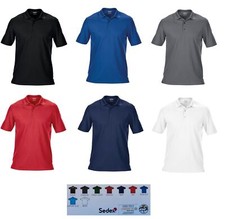 GILDAN Performance Men's Double Pique Polyester Short Sleeve Polo Shirt Top GD46
