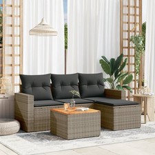 Garden Sofa Set Gray PE rattan