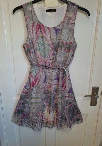 Tenki dress grey pink abstract - tenki,