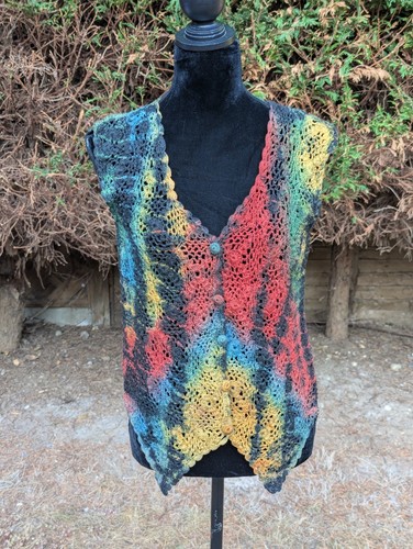 Crochet tye dye waistcoat - dye,