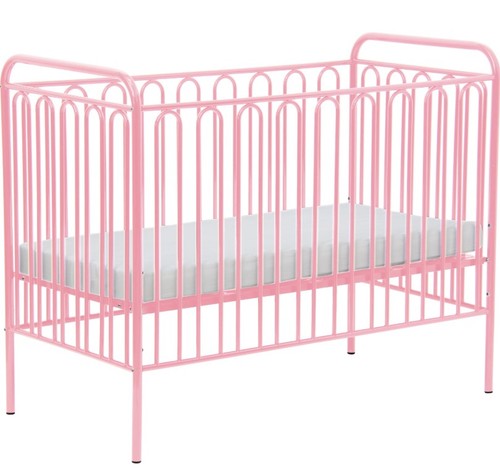 Polini pink metal baby cot - pink,