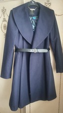 Ted Baker Women Navy Wool Coat