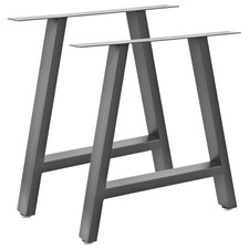 2 GREY STEEL TABLE LEGS