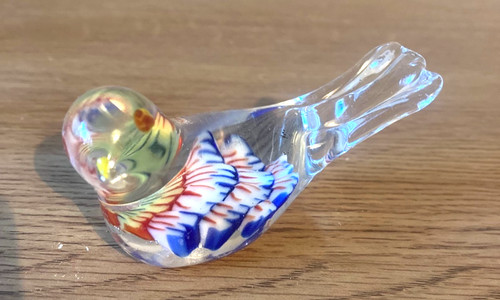 Glass bird figurine decorative - glass,