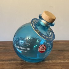 Ocean Organic Vodka Bottle 750ml + Neck Tag ~ EMPTY BOTTLE ~ Rare To Find In UK