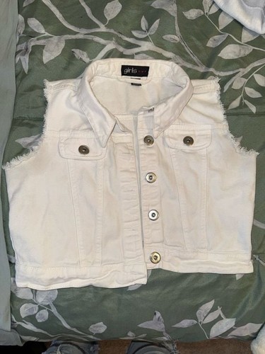 Sleeveless white denim - white,