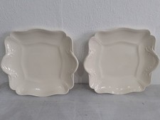 Pair Of Wedgwood Queen's Plain Handled Square Cake/Sandwich Plates 26cm x 24cm
