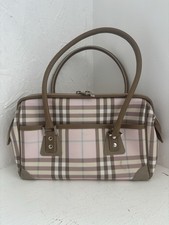 Burberry London Pink Check Satchel Hand Bag Used