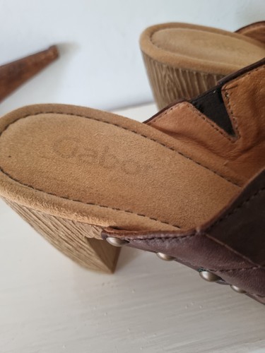 Gabor brown leather mule - gabor,