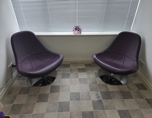 Pair purple leather ikea - purple,