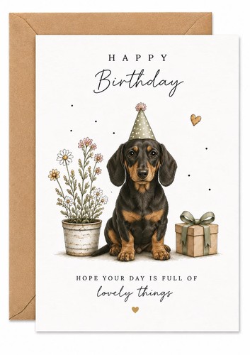 Dachshund birthday card - dachshund,
