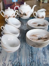 Vintage Japan Tea Service for 6 – Hand Painted Porcelain – 1950s