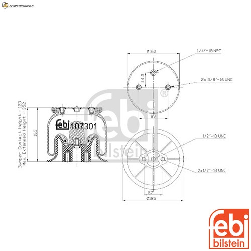 Spring bellows air - air, suspension