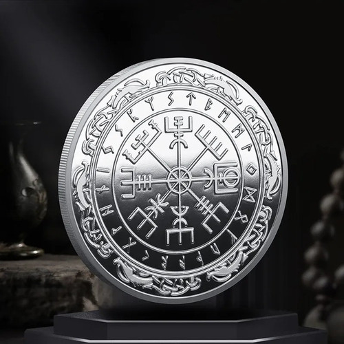 Silver vegvisir compass - vegvisir,