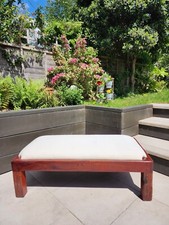 White Wooden Padded Hallway Ottoman Shabby Chic Footstool Bench Coffee Table