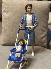 Happy Family Baby Alan & Ryan with Push Along Stroller Vintage 2003