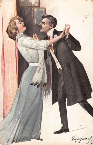 Postcard edwadian couple - postcard,