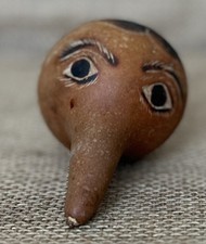 Hand Carved Peru Folk Gourd